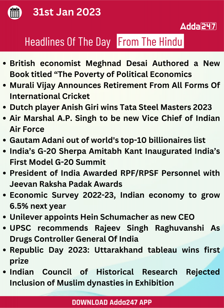 Daily Current Affairs 31st January 2023 – Home_17.1