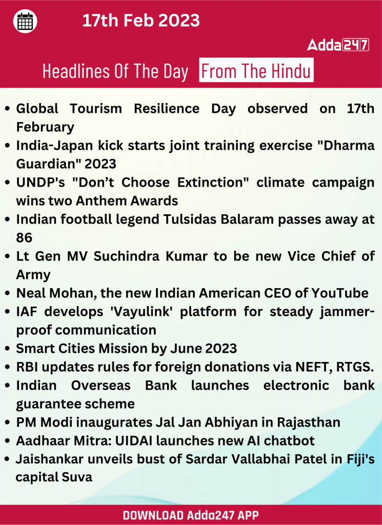 Daily Current Affairs 17th February 2023 – Home_22.1