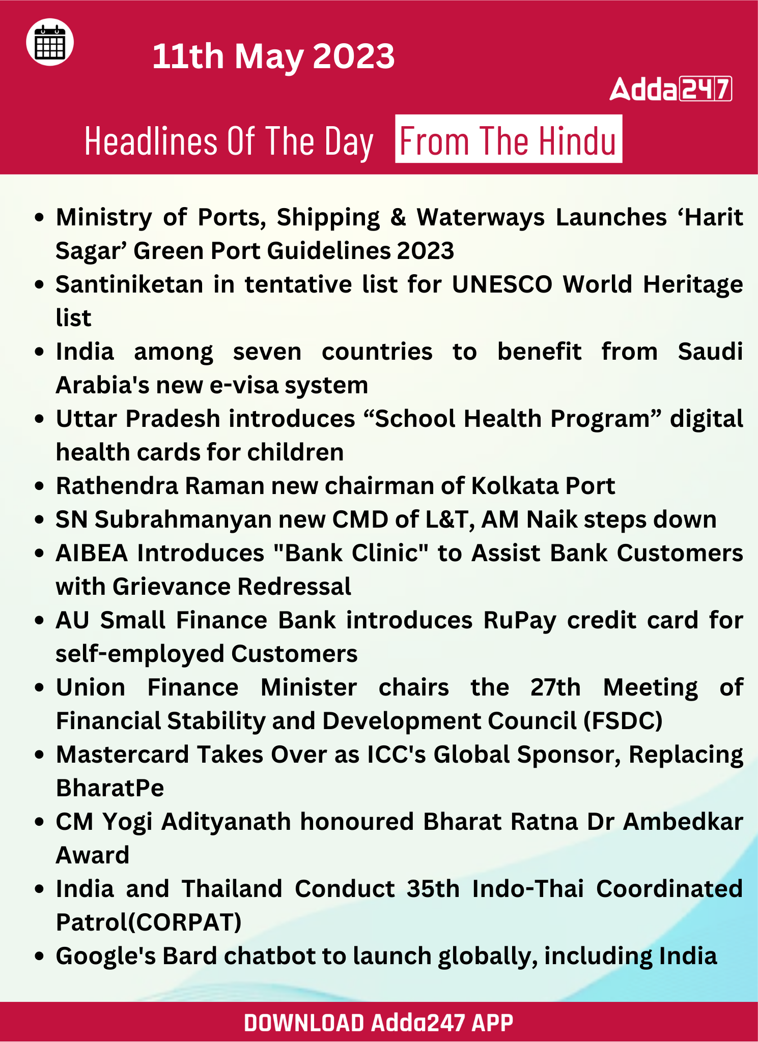 Daily Current Affairs 11th May 2023