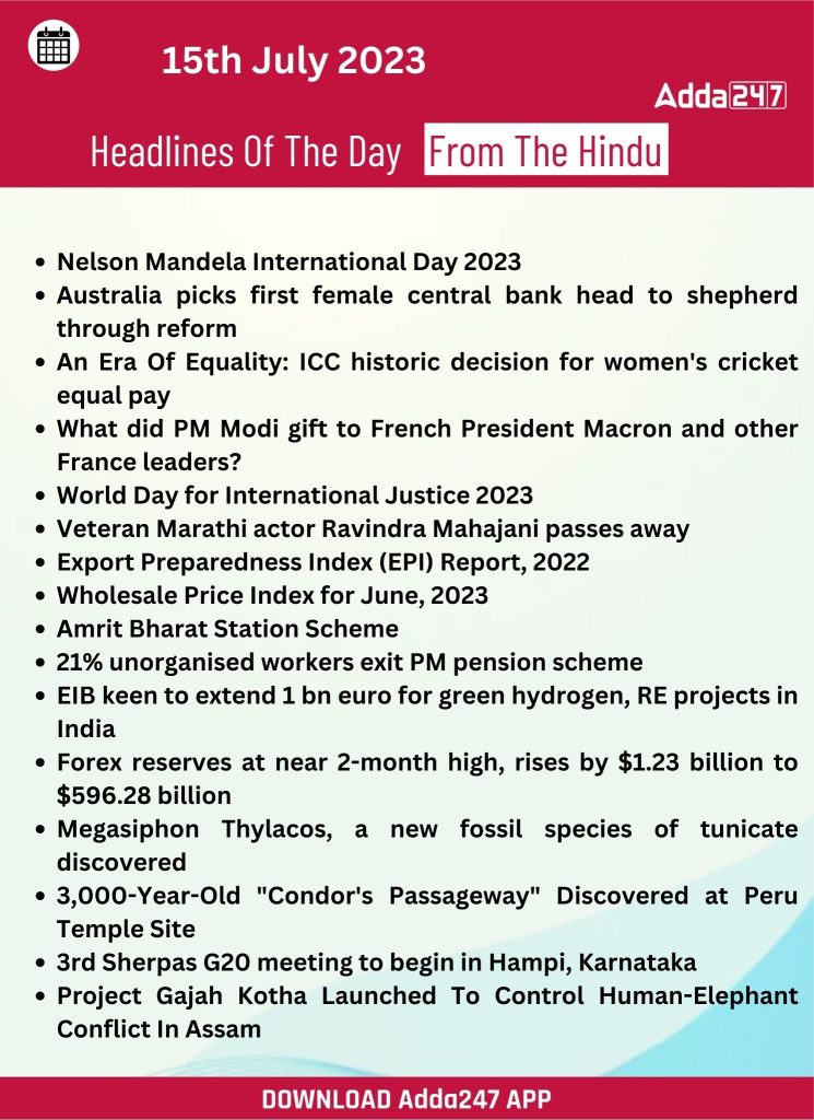 15th July 2023 Current Affairs and News Headlines (Daily GK Update) – Home_15.1