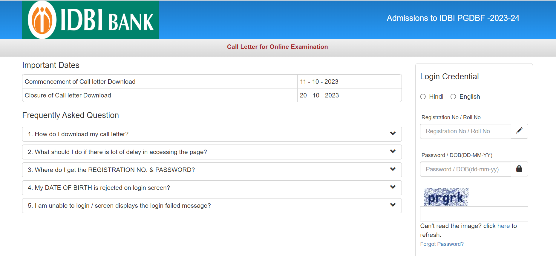 IDBI Junior Assistant Manager Admit Card 2023 Out, Download Link_60.1