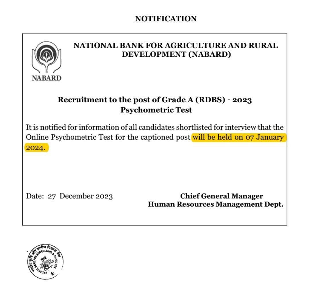 NABARD Grade A Psychometric Test Call Letter 2024 Out, Direct Link – Home_4.1