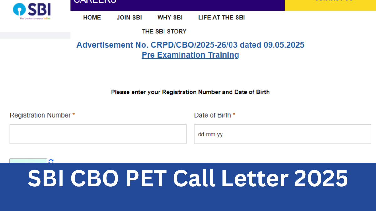 SBI CBO PET Call Letter 2025