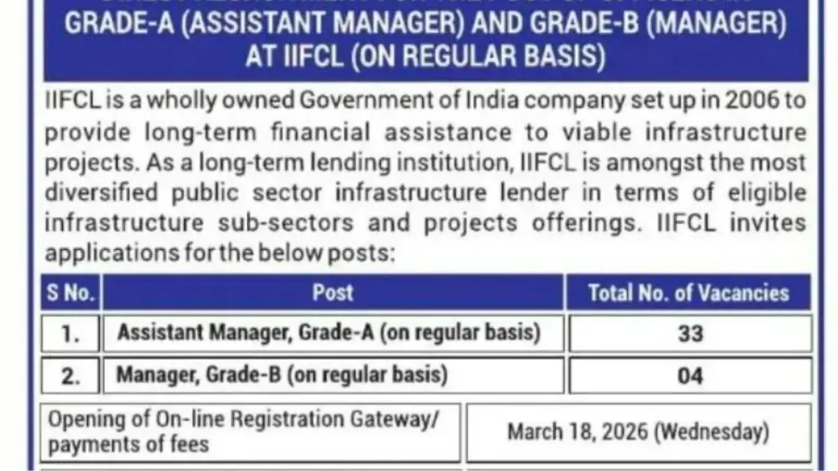 IIFCL Recruitment 2026