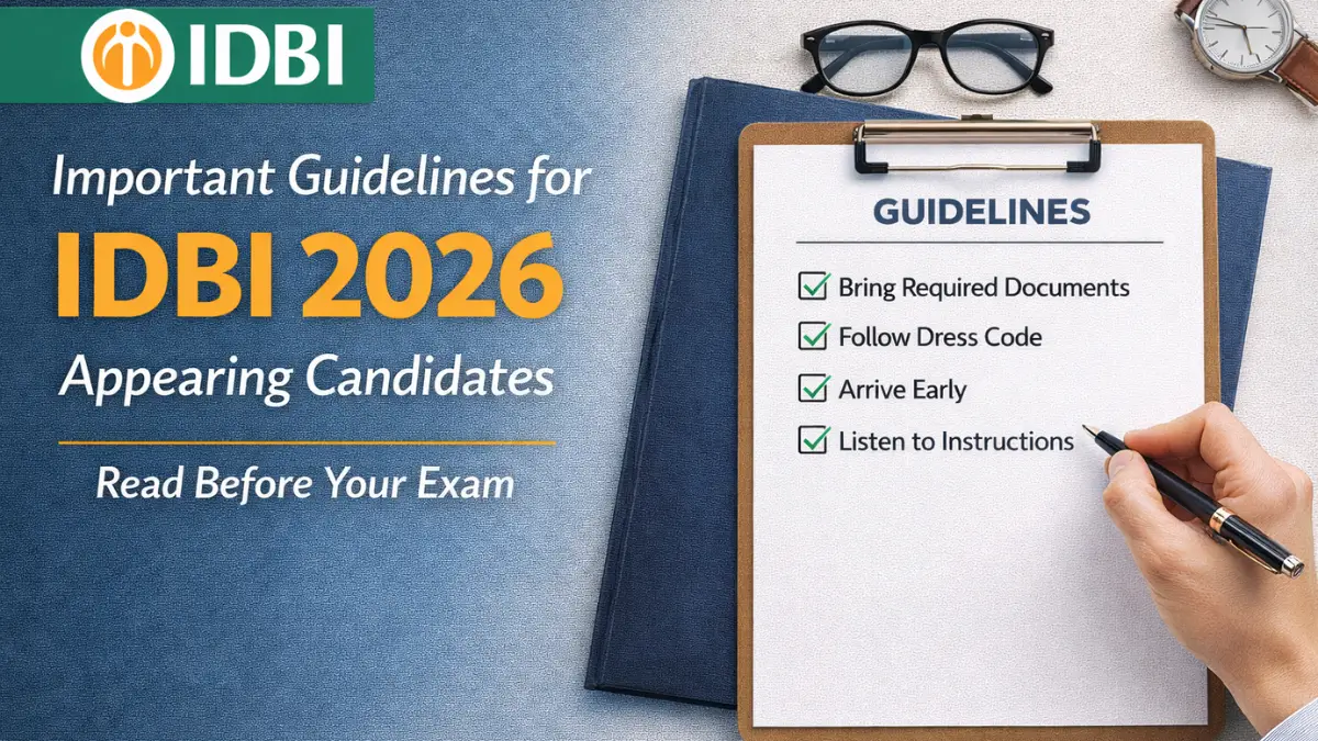 Important Guidelines for IDBI 2026 Appearing Candidates