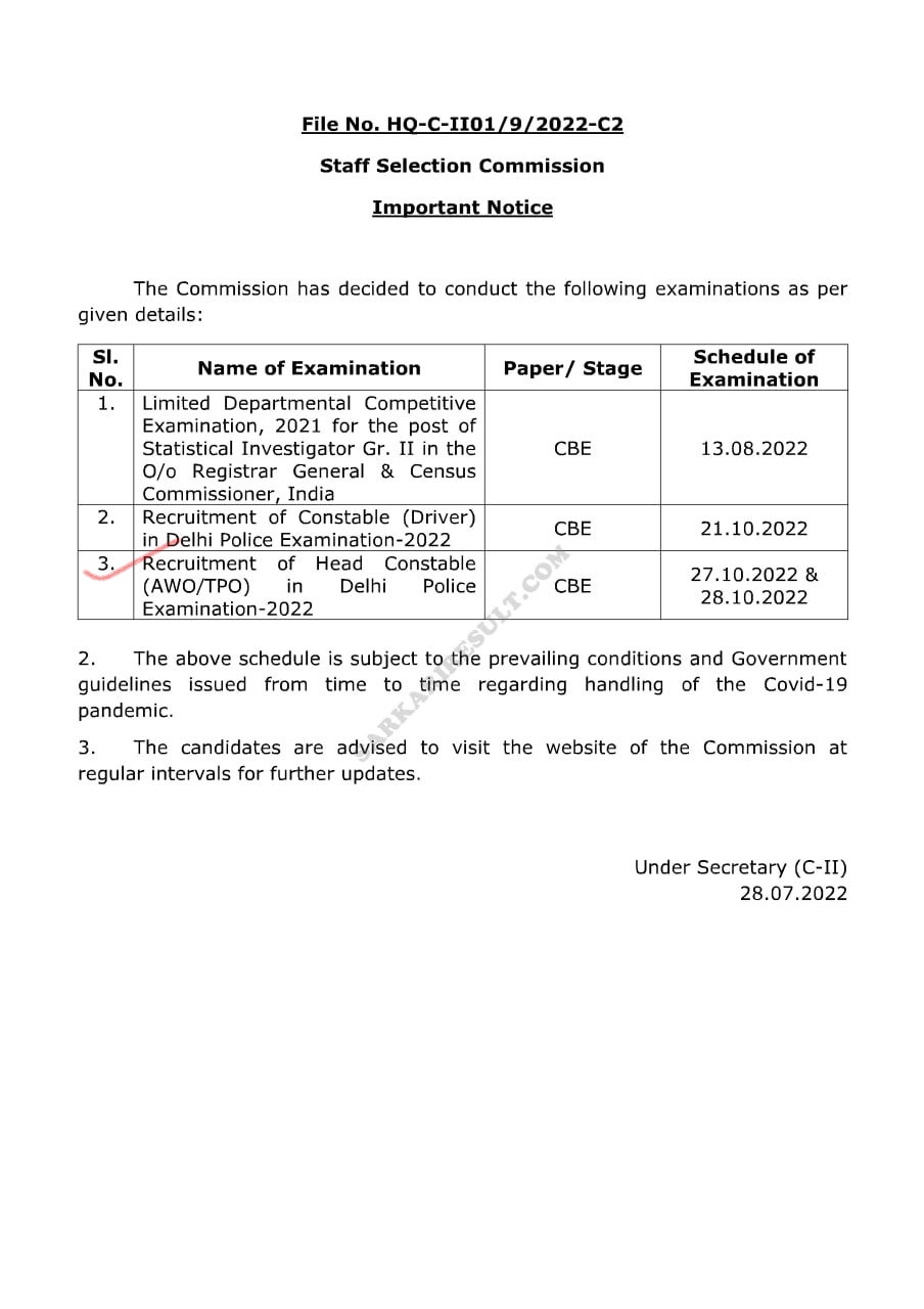 Delhi Police Head Constable AWO TPO Recruitment 2022, Exam Date_60.1