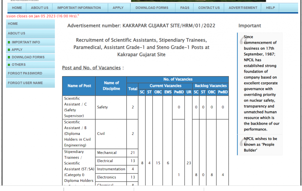 NPCIL Recruitment 2022-23 Notification Out for 243 Vacancies_50.1