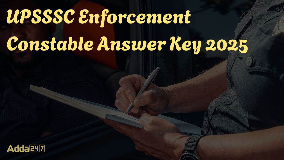 UPSSSC Enforcement Constable Answer Key 2025