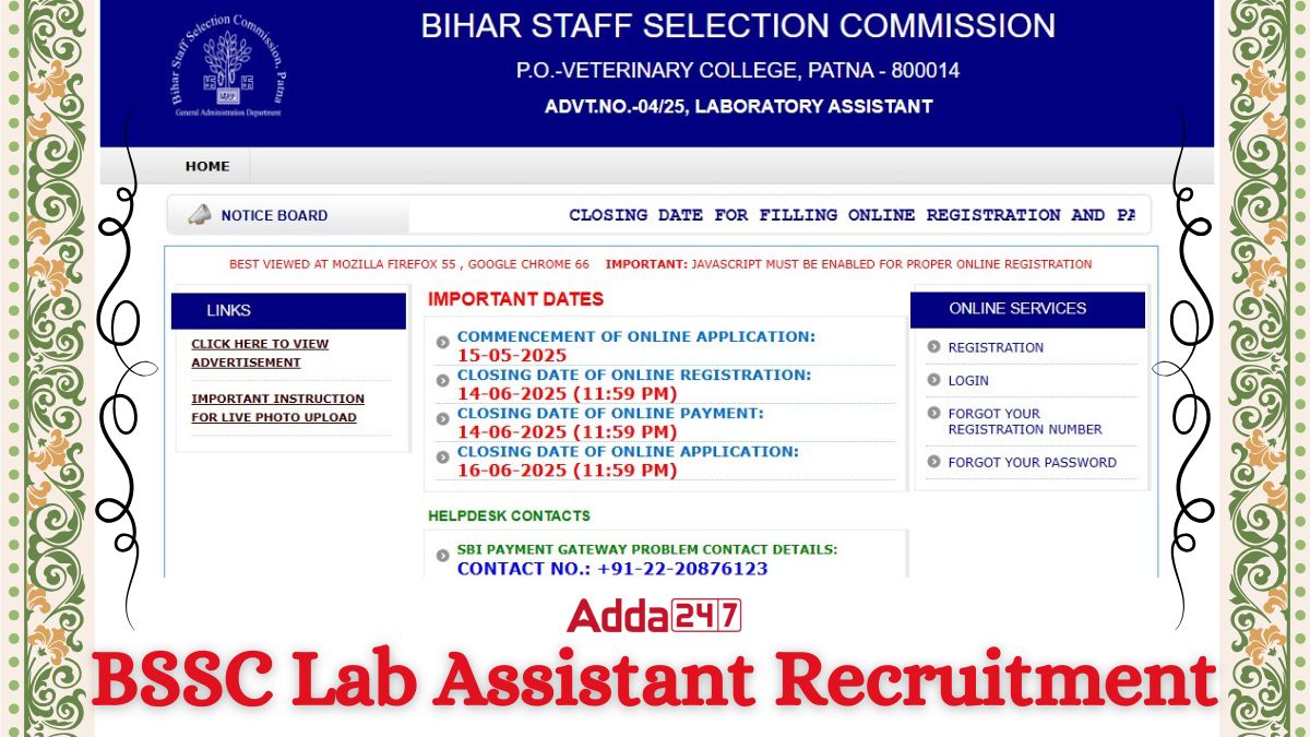 BSSC Lab Assistant Recruitment