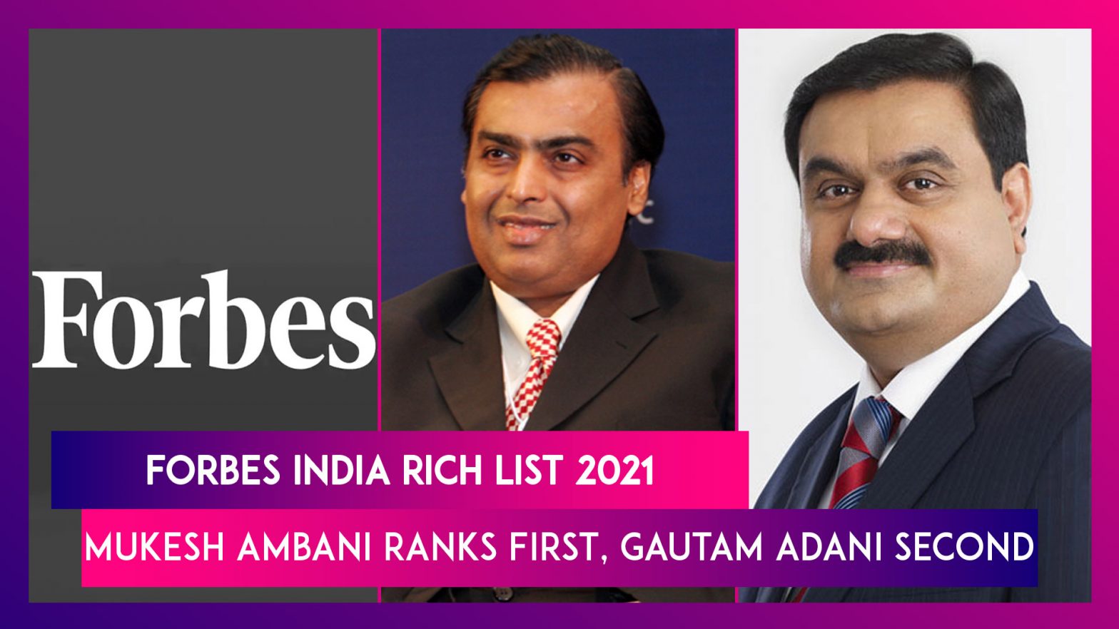 Mukesh Ambani tops Forbes India Rich List 2021