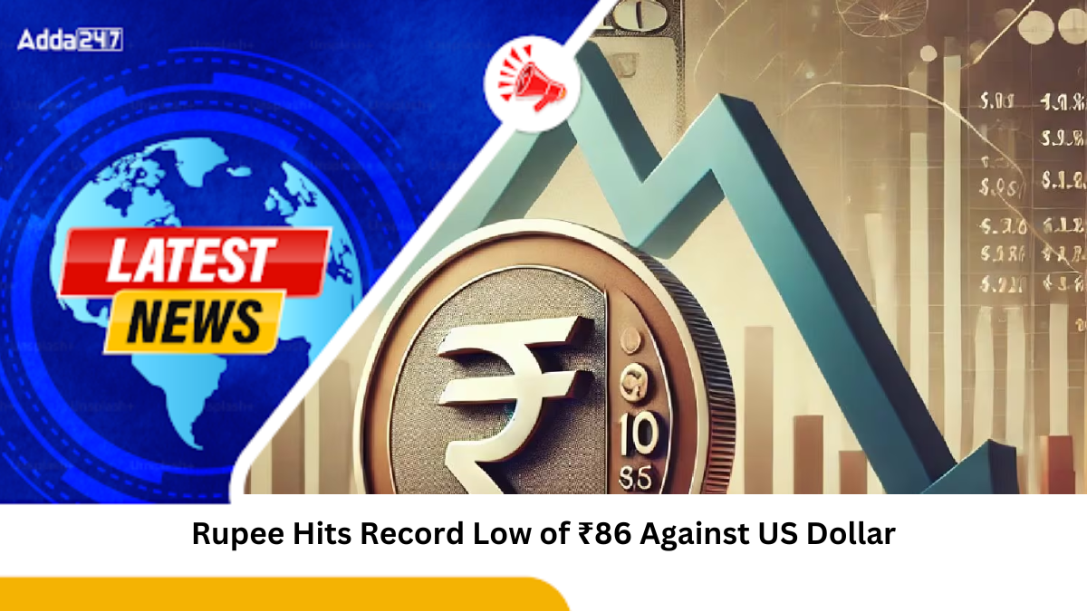 Rupee Hits Record Low of ₹86 Against US Dollar