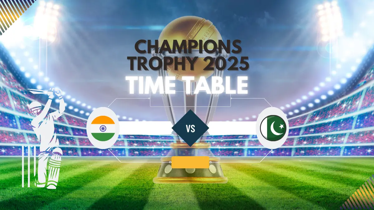 Champions Trophy 2025 Time Table, Check the Complete Table