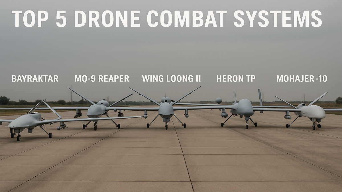 Top 5 Drone Combat Systems: Bayraktar vs MQ-9 Reaper vs Wing Loong II vs Heron TP vs Mohajer-10