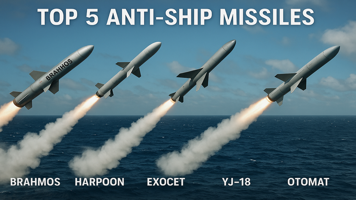 Top 5 Anti-Ship Missiles: BrahMos vs Harpoon vs Exocet vs YJ-18 vs Otomat