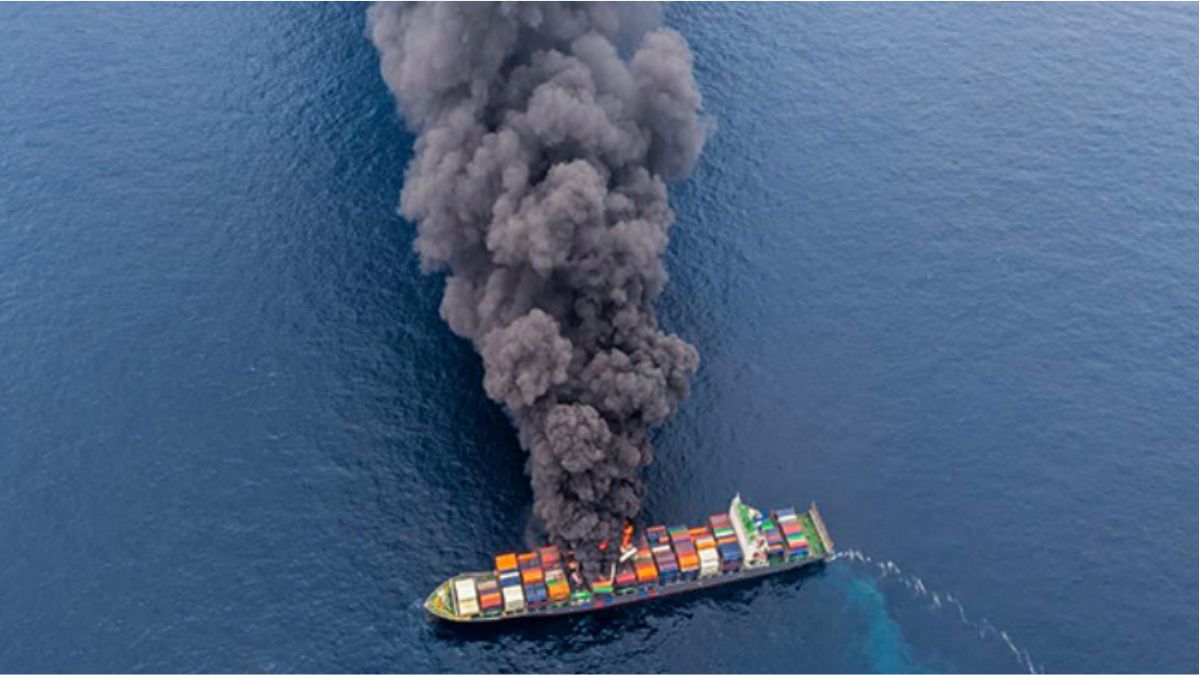 ICG Battles Fire on Drifting Cargo Vessel off Kerala Coast