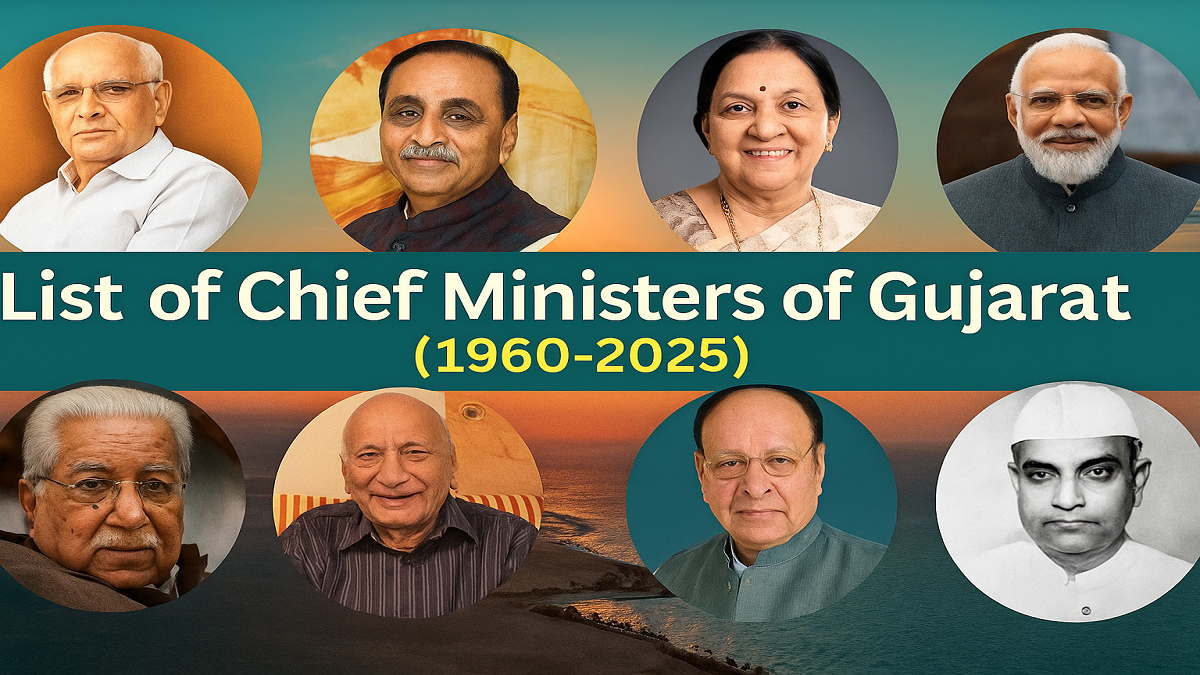 Chief Ministers of Gujarat (1960–2025): Complete List, History, and Political Legacy