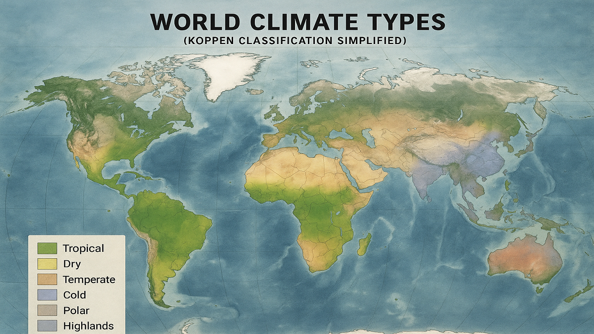 World Climate Types (Köppen Classification Simplified)