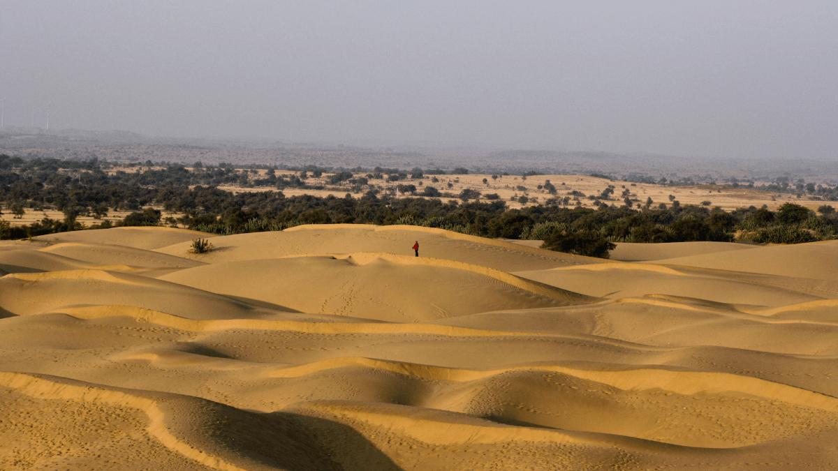 Which District of India is known as the Desert of Fossils?