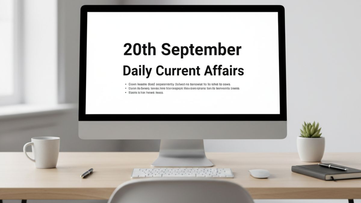 Daily Current Affairs 20th September, 2025, Important News Headlines (Daily GK Update)