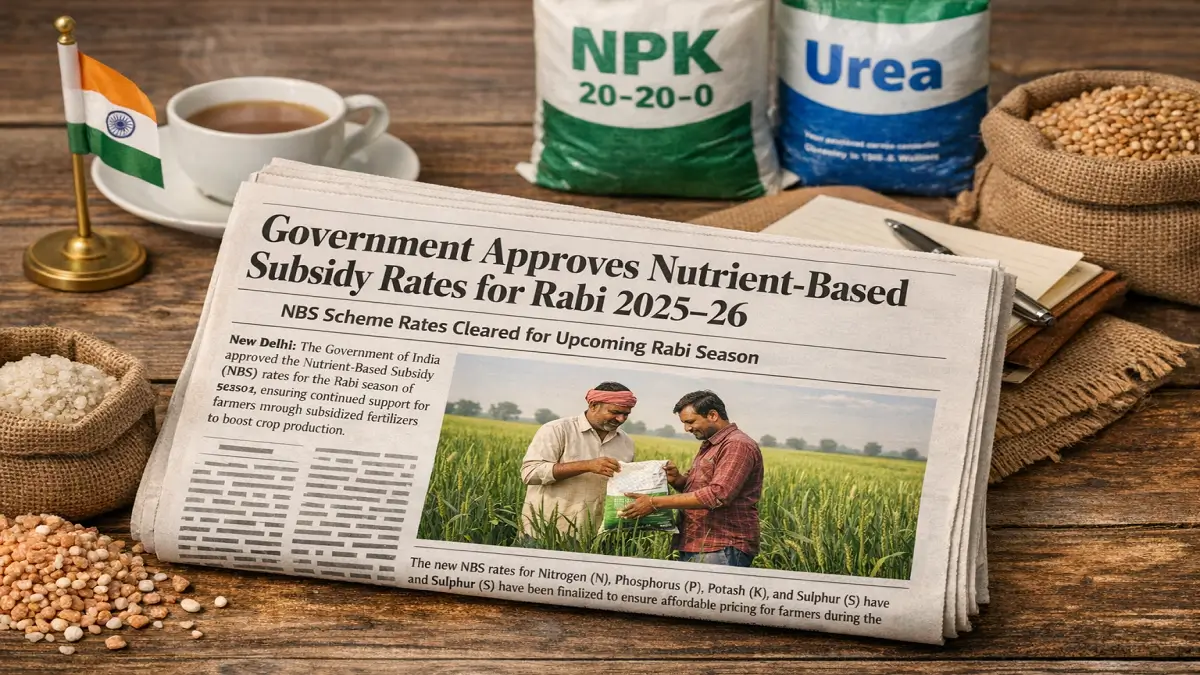 Government of India Approves Nutrient-Based Subsidy (NBS) Rates for Rabi 2025–26
