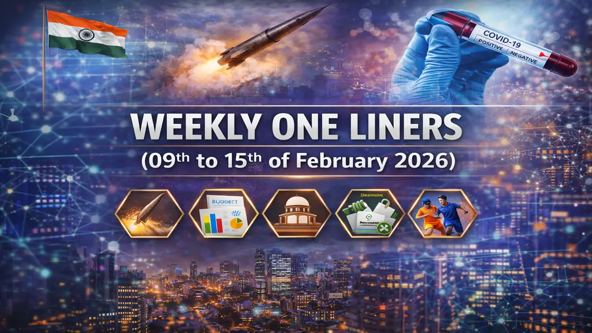 Weekly One Liners 09th to 15th of February 2026